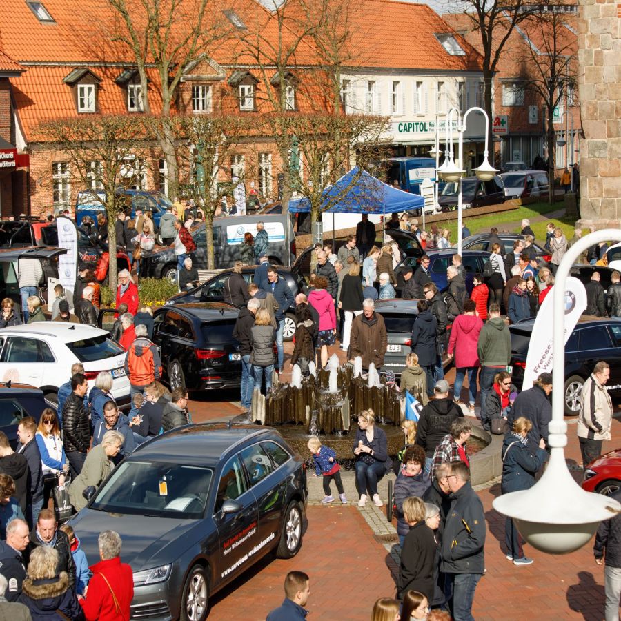 Westerstede Luftbild über dem Stadtzentrum